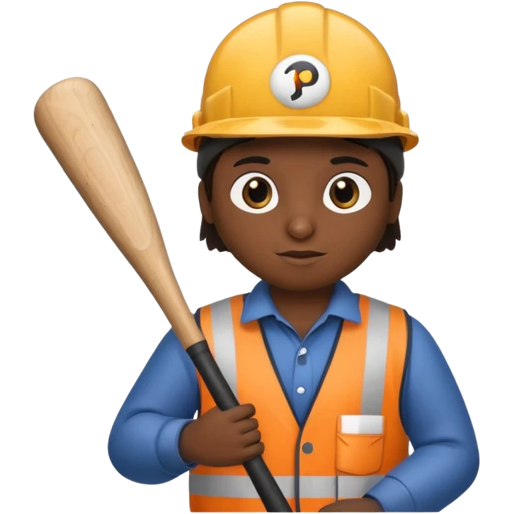 Penguin Construction Worker baseball bat emoji