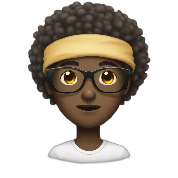 a one eye blinded folded afro african american anime emoji