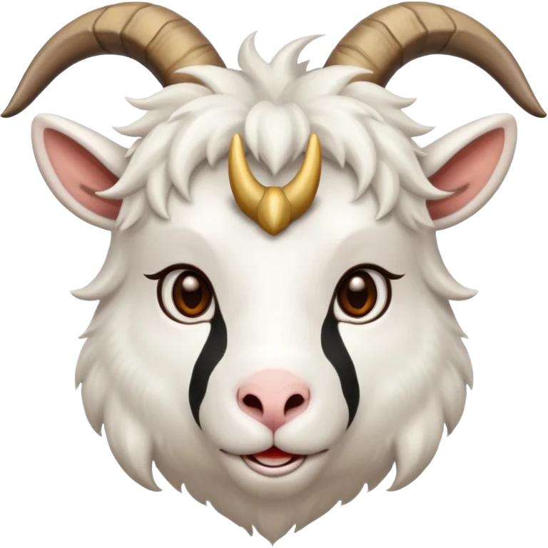 Goat face with horn emoji