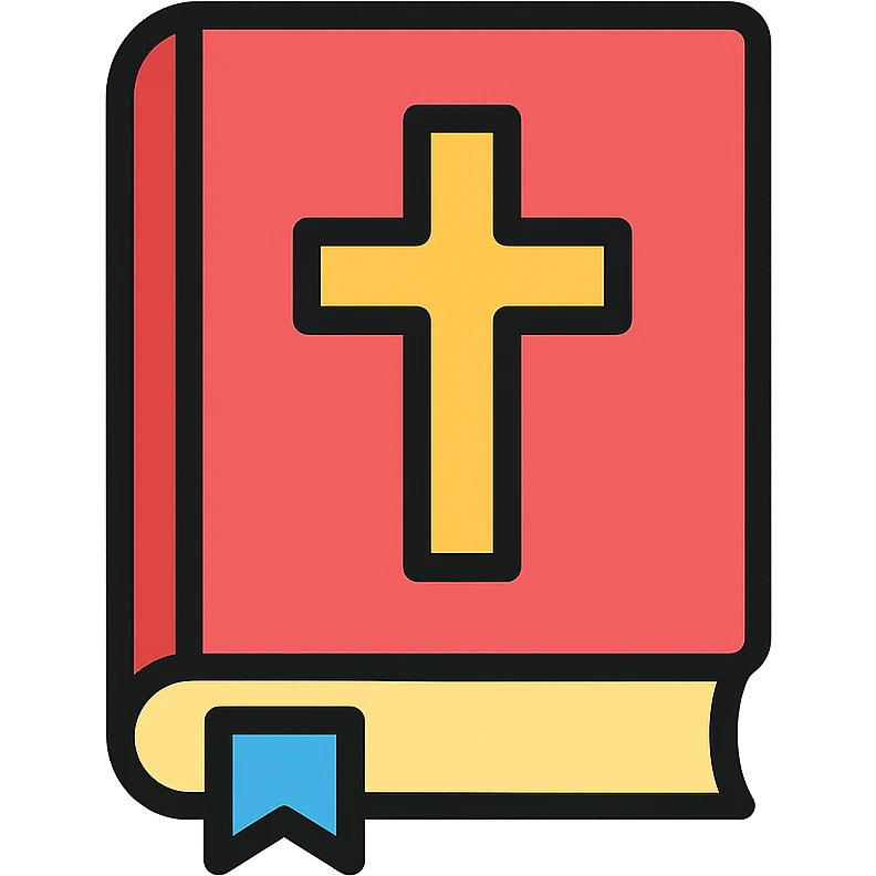 bible with a bookmark, color outlined icon emoji