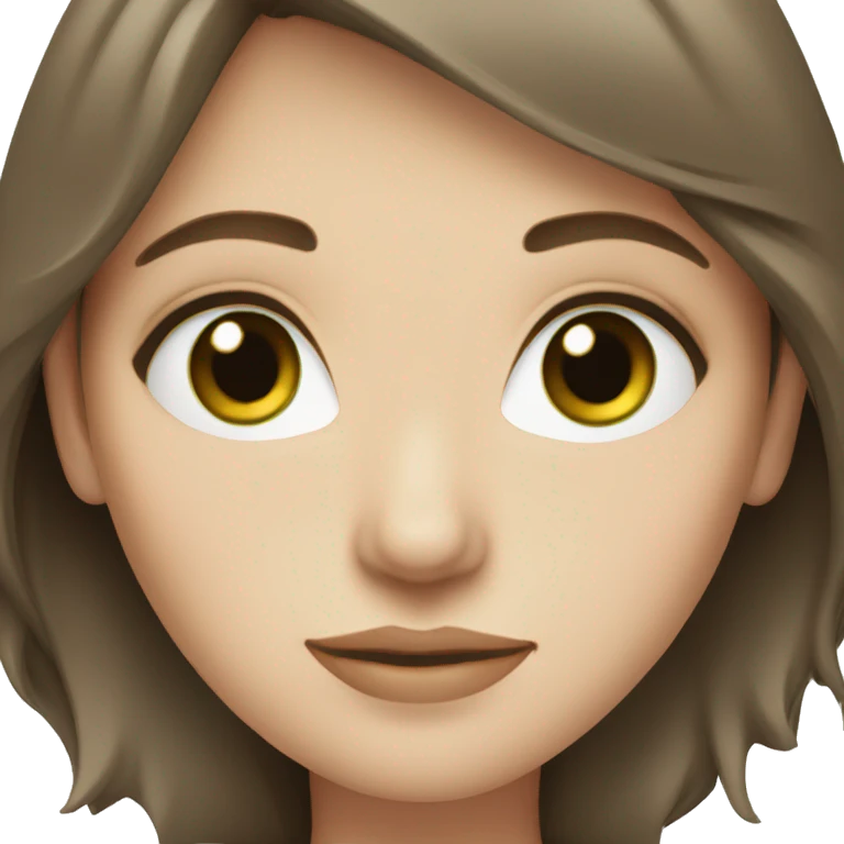 medium brown hair green eyes pale skin woman emoji