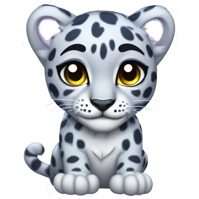 neon rainbow snow leopard cub emoji