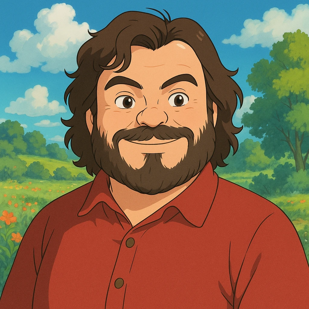 portrait of Jack Black in ghibli style emoji
