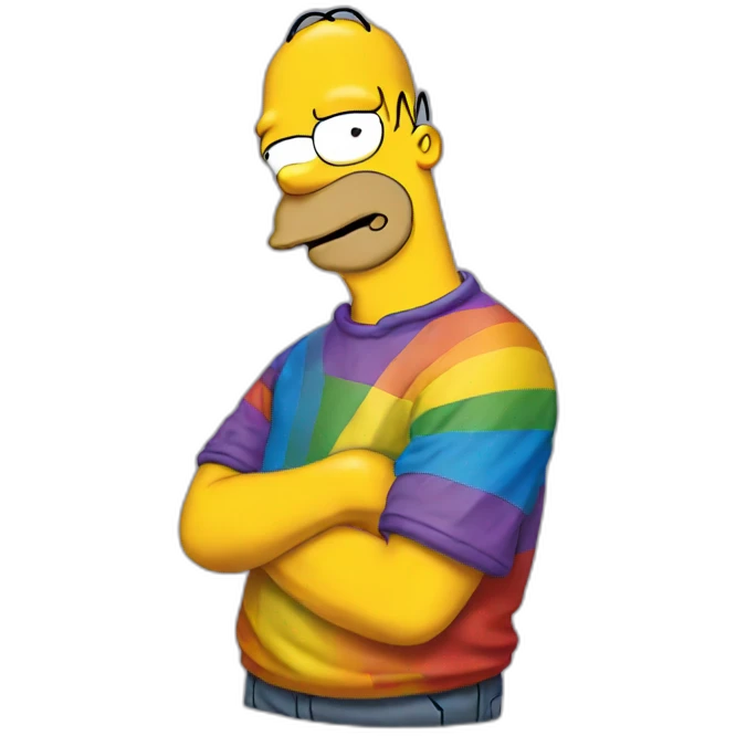 Homer Simpson wearing LGBT tshirt emoji