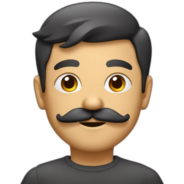 personne avec une moustache trapèze emoji
