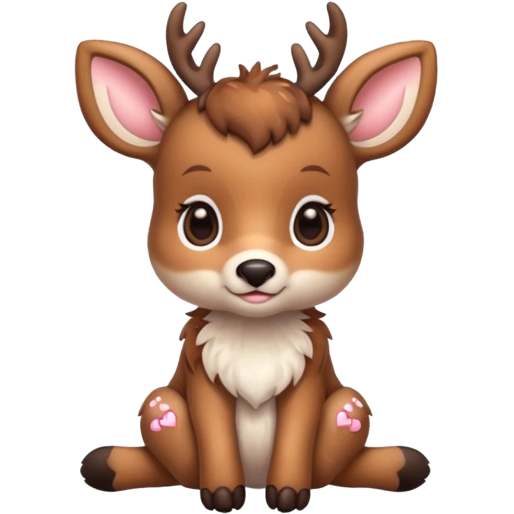 Baby deer with hearts  emoji