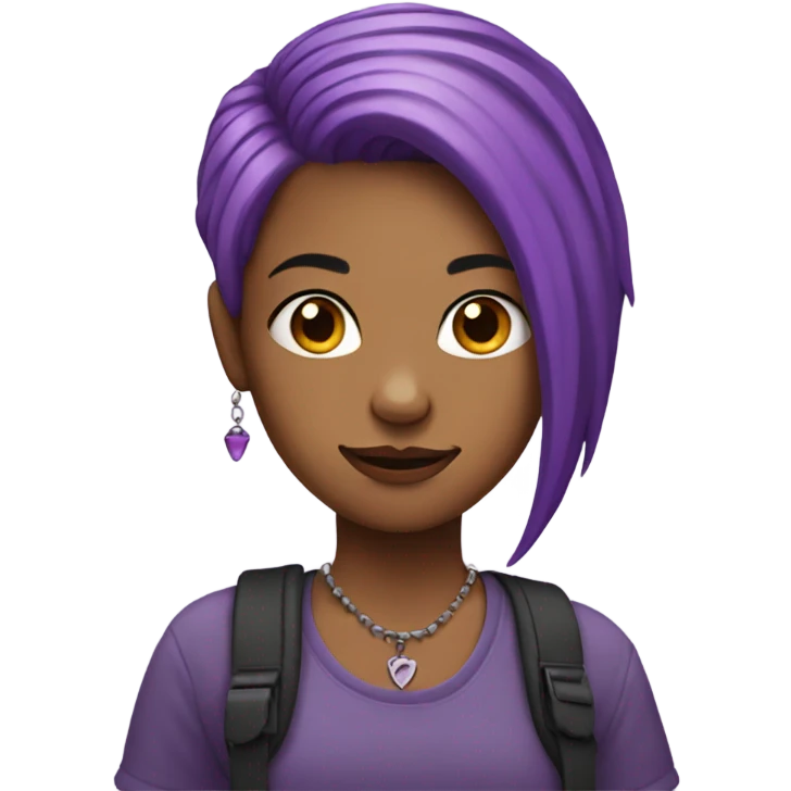 Purple hair girl with piercings emoji
