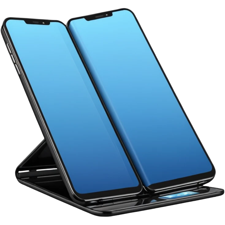 Foldable phone halfway open.






















 emoji
