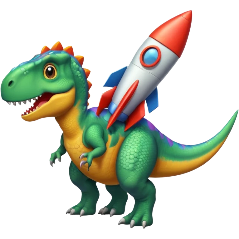Dinosaurs with Rocket emoji