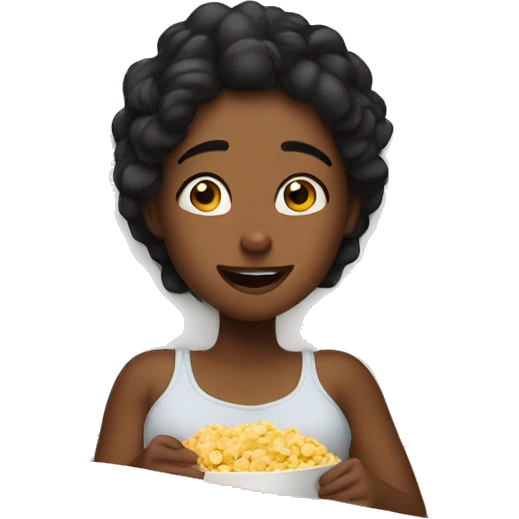 Girl watching movie in bed emoji