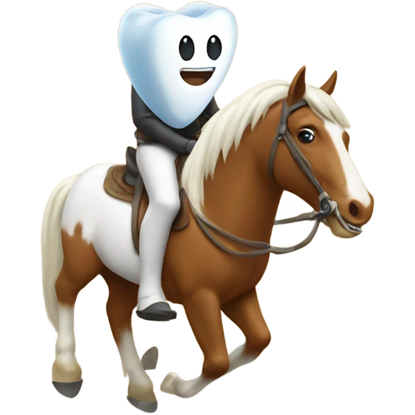 Tooth riding a horse emoji