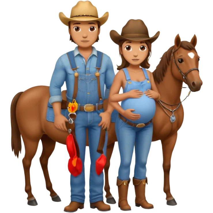 pregnant male with horse emoji