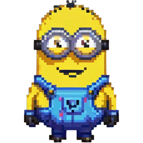 smiling Minion pixel art character emoji