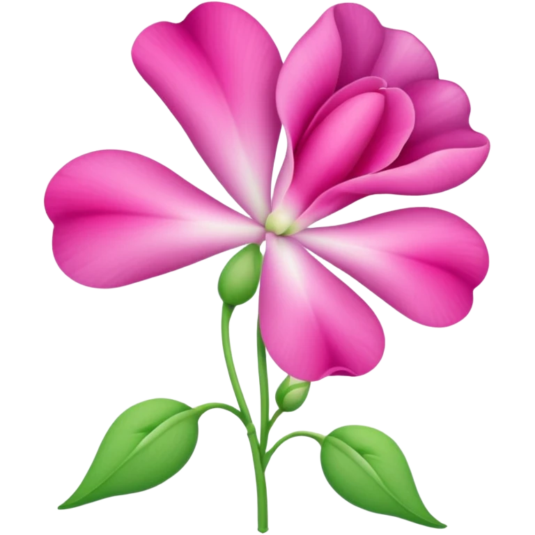 sweetpea flower, pink with dotted center, emoji style emoji
