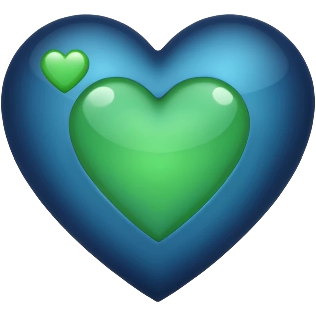 Corazón verde - azul oscuro emoji  emoji