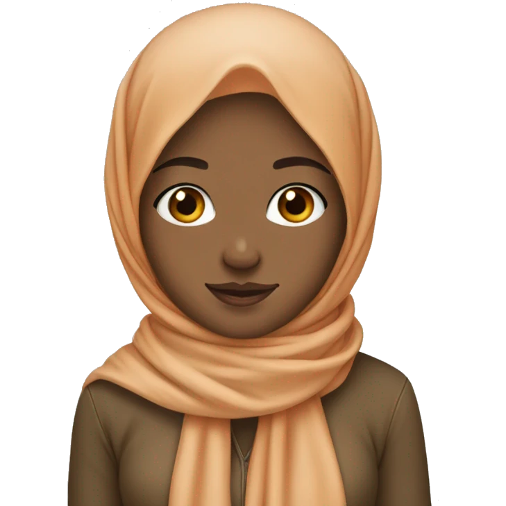 girl with beige scarf orange hijab pin emoji