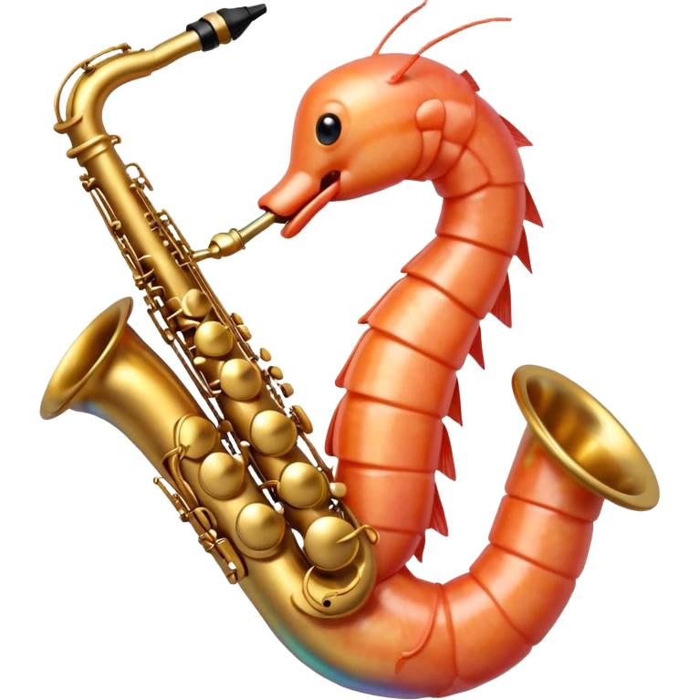 Shrimp playing saxophone emoji