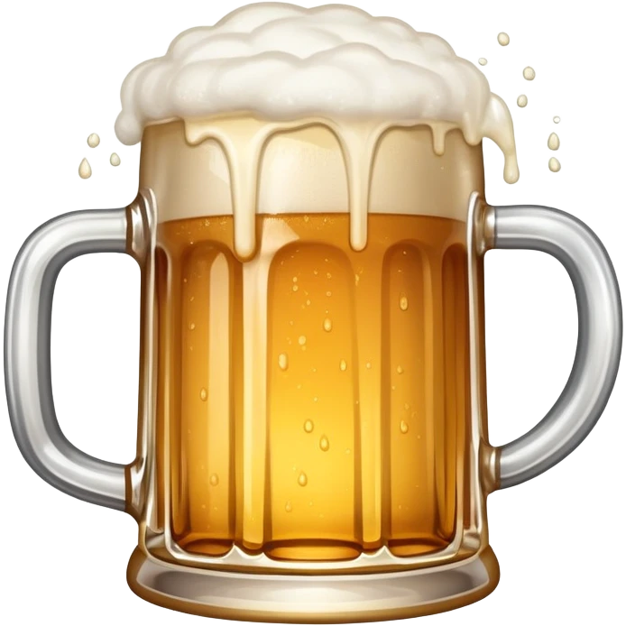 A wobbly tankard overflowing with beer emoji