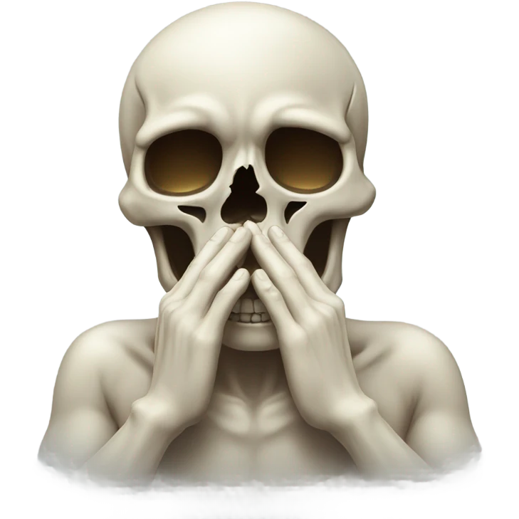 Skull crying and praying emoji