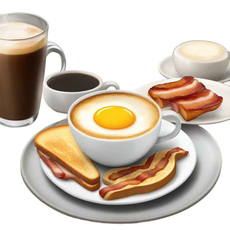 Steaming cup of coffee with breakfast emoji
