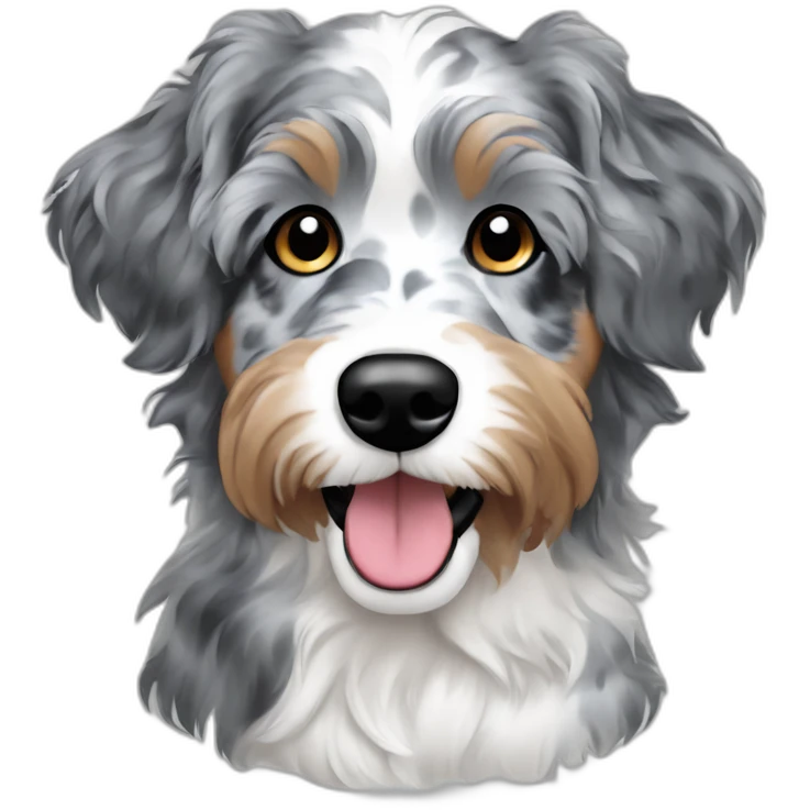 A model dog blue Merle Aussiedoodle emoji