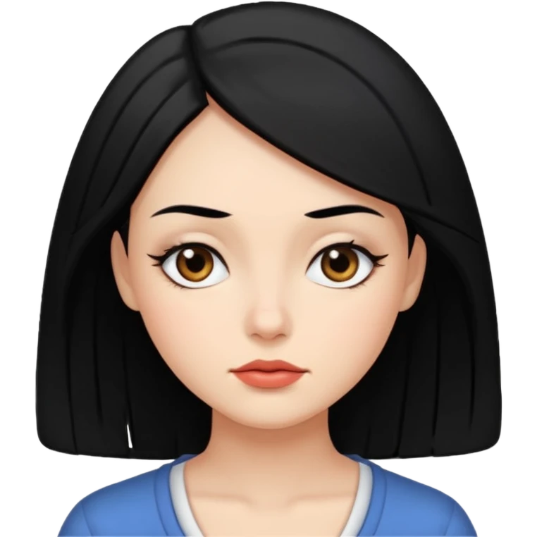 Woman with black hair giving u a sideeye emoji