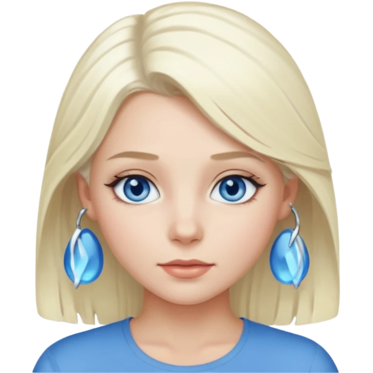 Emily Armstrong with blue eyes, platinum blonde hair emoji
