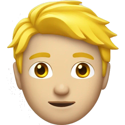 yellow hair, short cut, white person with a tatical armor emoji