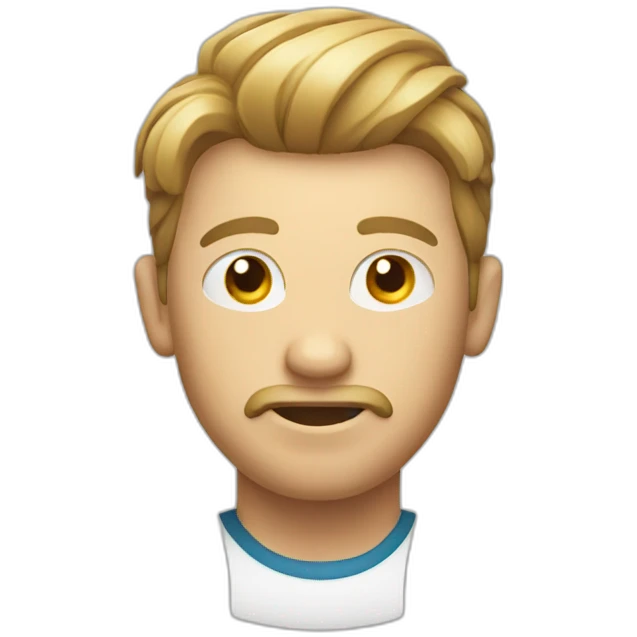 Men with bowling head emoji