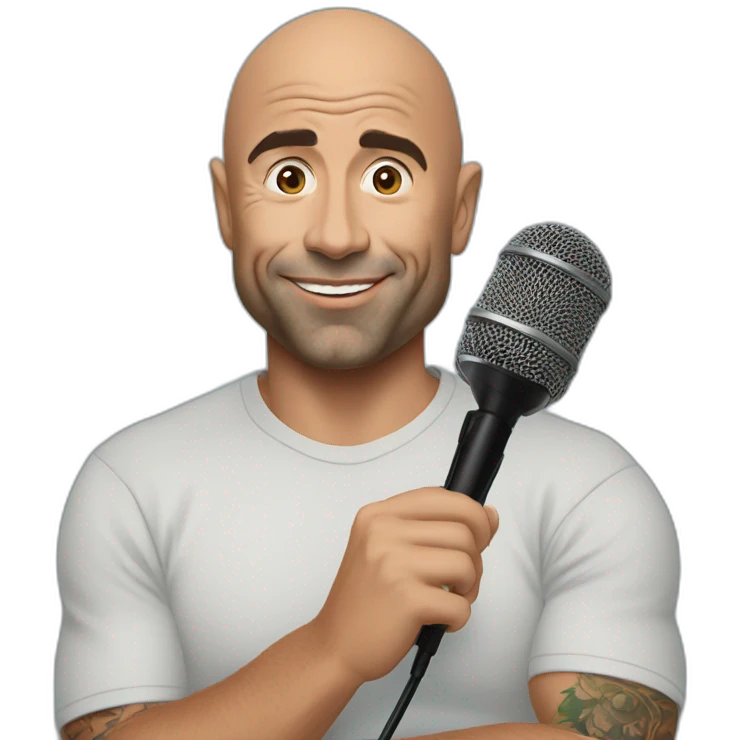 Joe Rogan podcast with a microphone emoji