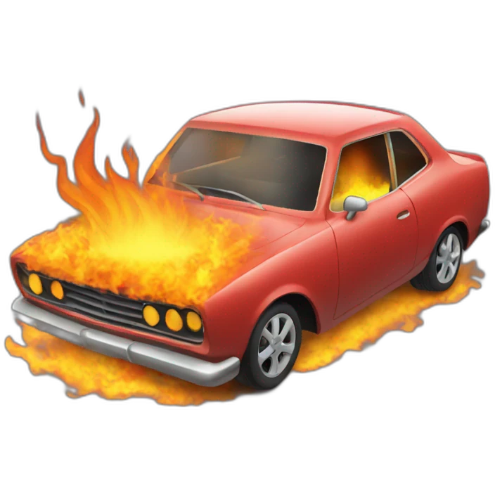 a car on fire emoji