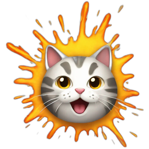 Exploding kitten emoji