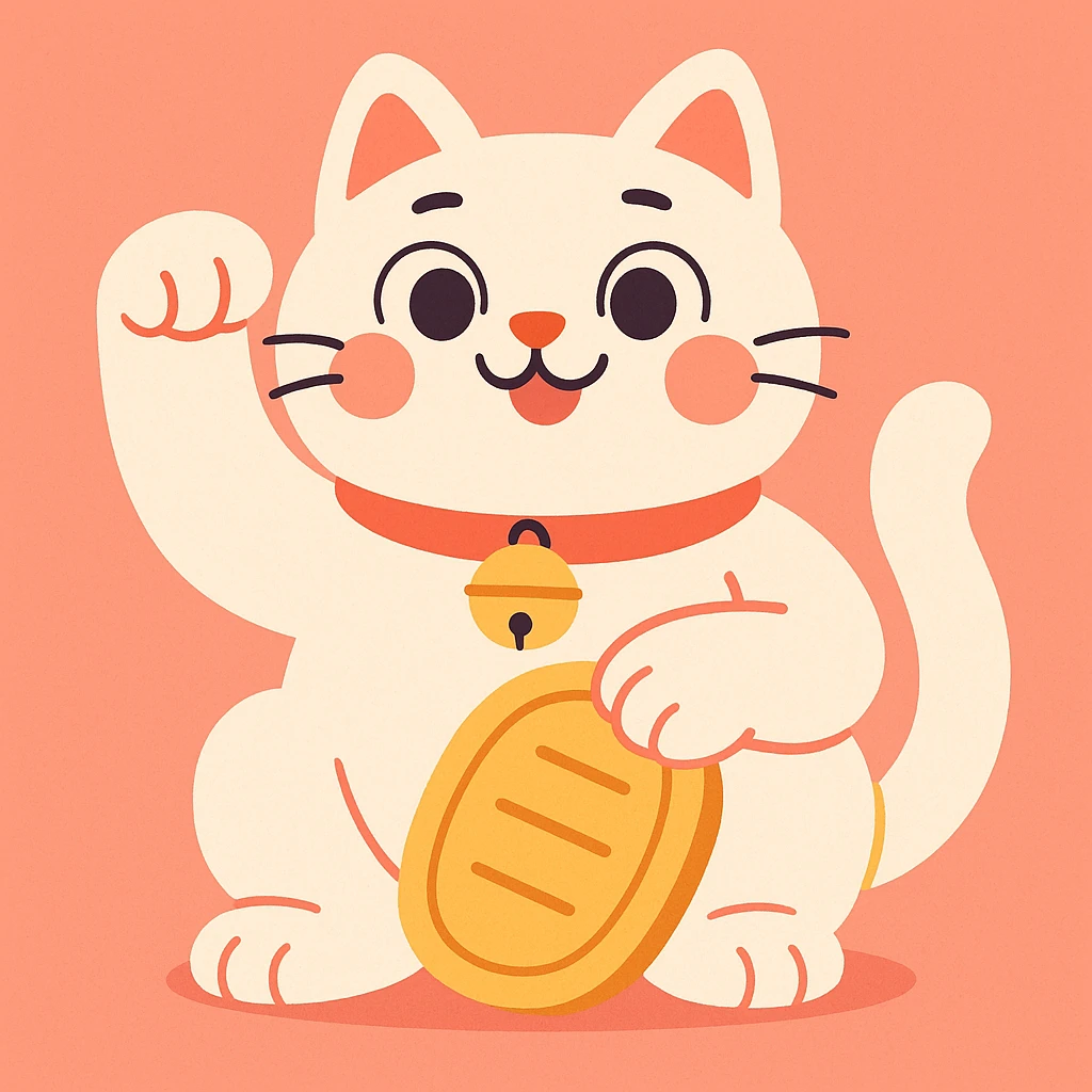 white lucky cat emoji