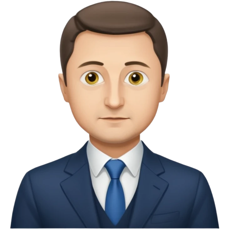 Emoji of Vladimir Zelensky waist-length, arms and shoulders within frame emoji