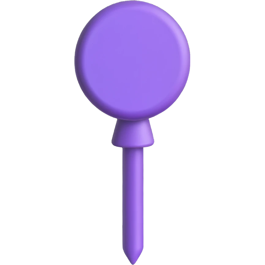 purple pin, 3D style, soft shading emoji