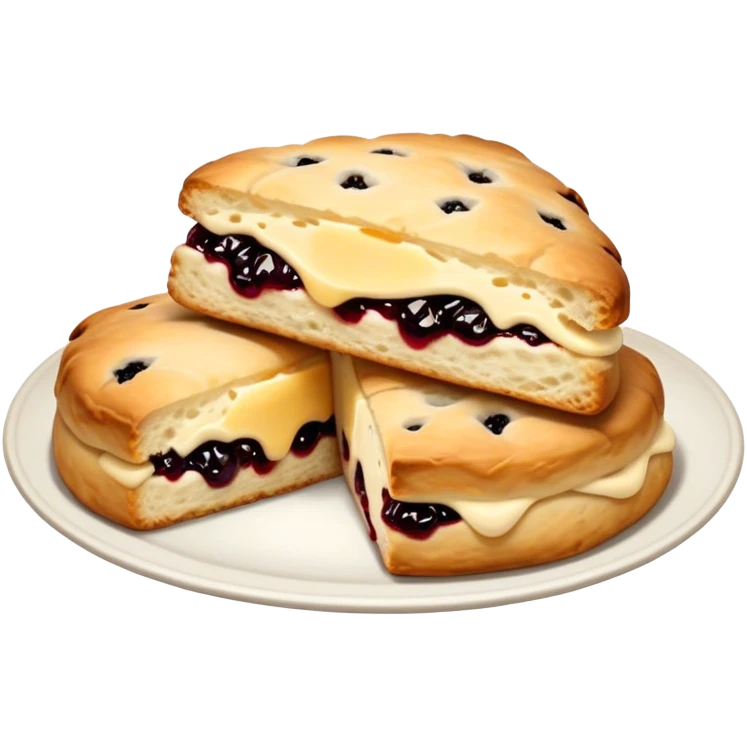 Scones with raisins, cheese and jam emoji