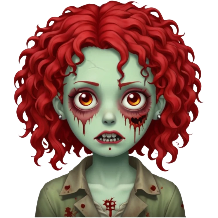 zombie girl red hair cacheado com piercings emoji