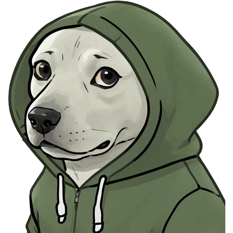 Dog wearing hoodie emoji