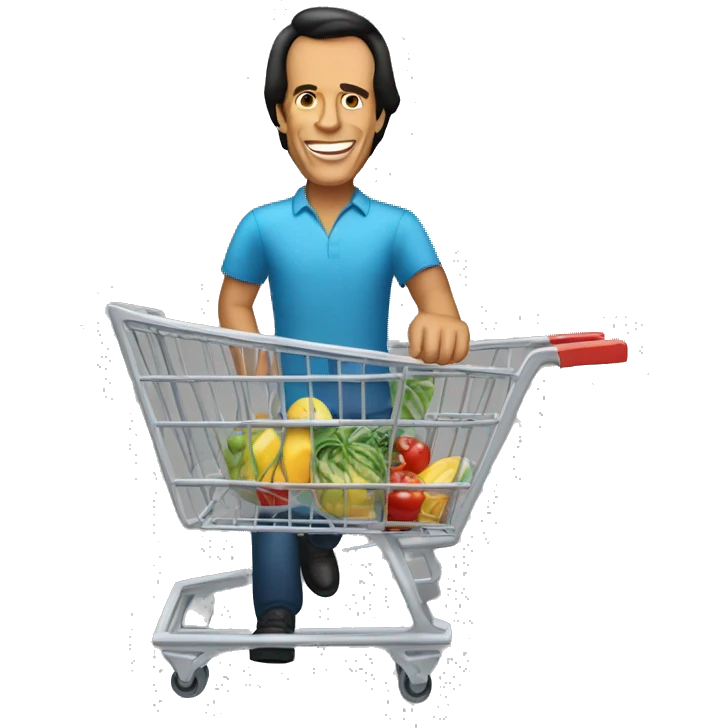 Julio Iglesias with supermarket cart emoji