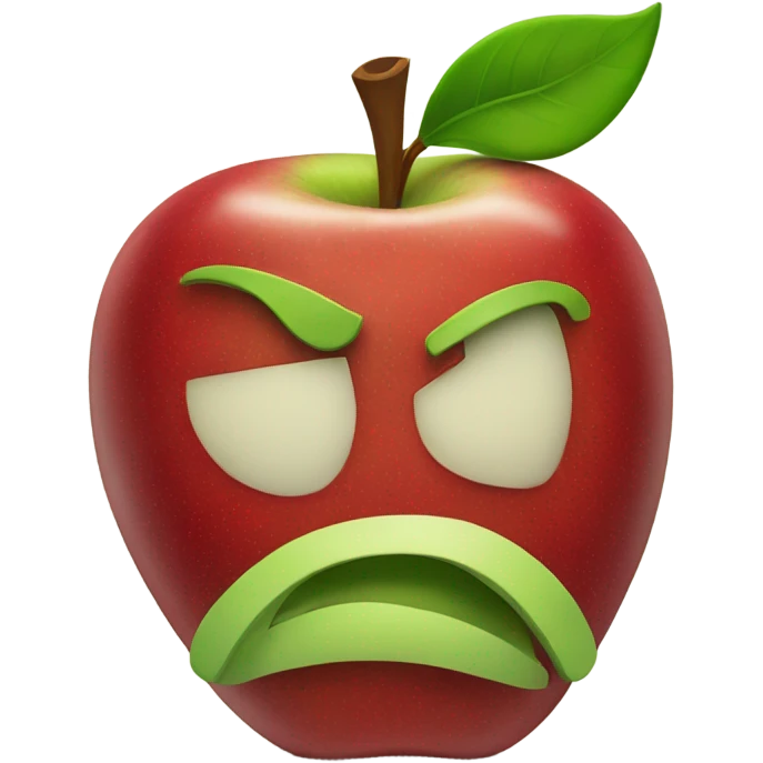 A red and green apple put together in one emoji