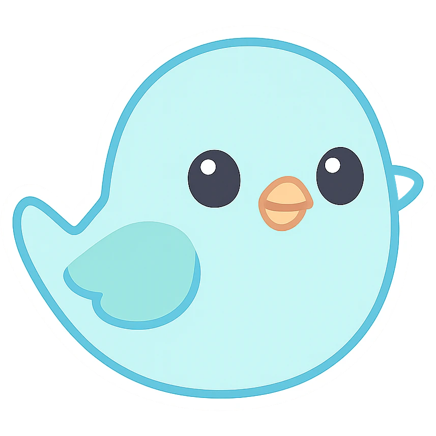 bird emoji with white outline emoji