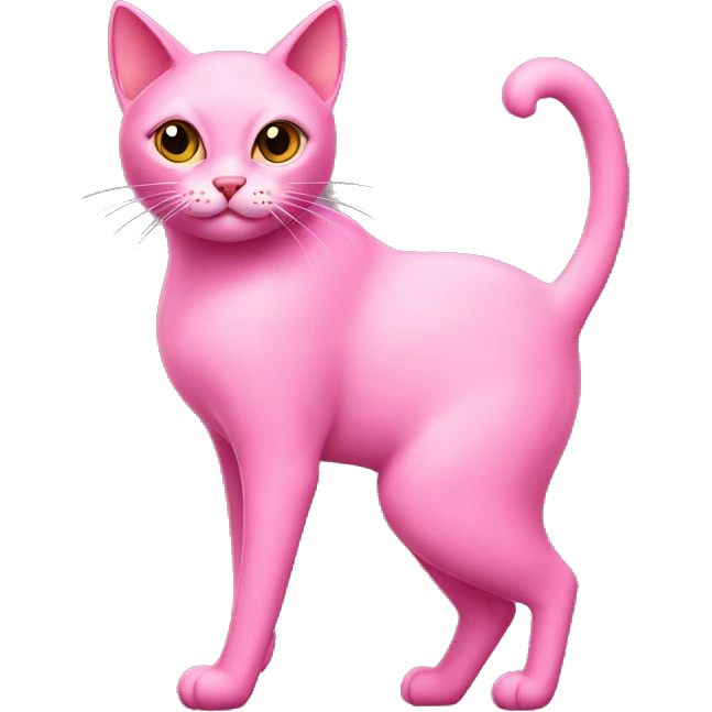 Pink cat with high heels on emoji