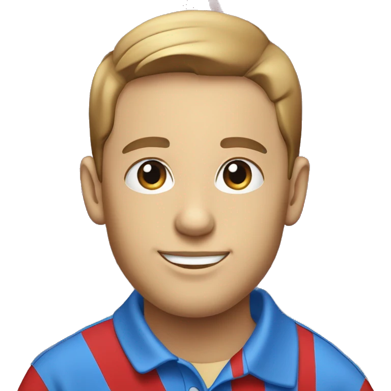  striped polo shirt blue and red line emoji
