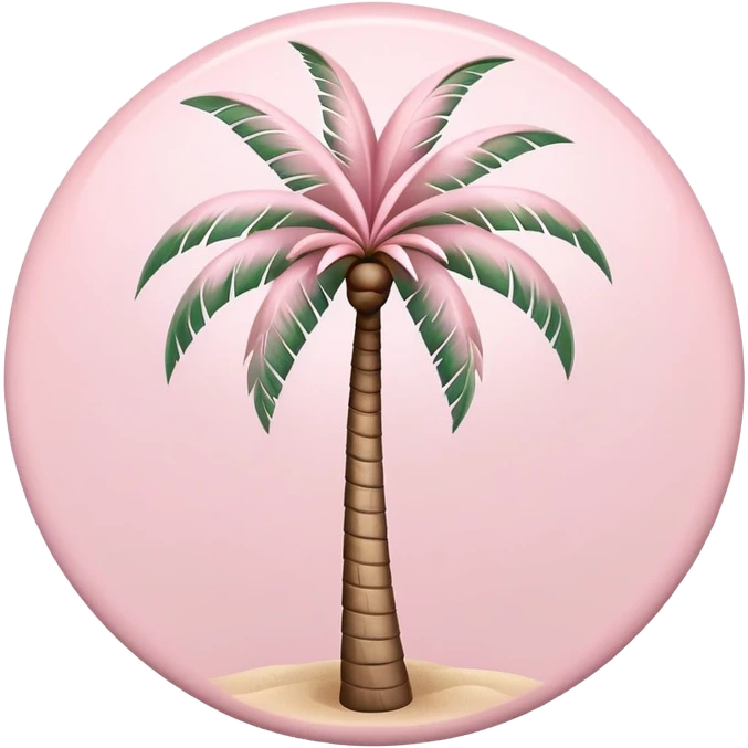 Pastel pink round palm tree emoji