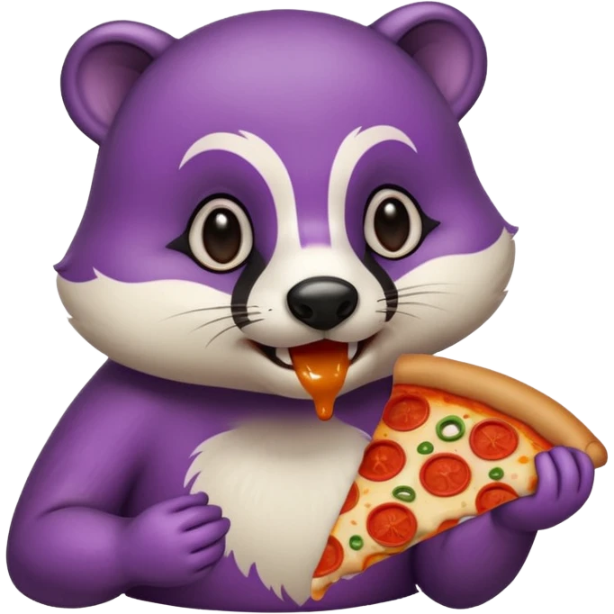 Purple Badger with pizza  emoji