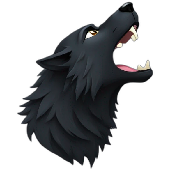 Black wolf howling  emoji