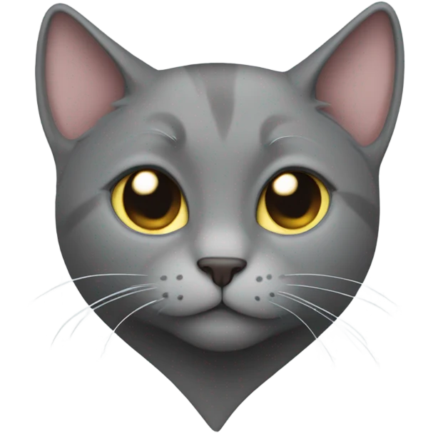 Gray cat in the shape of a Heart  emoji