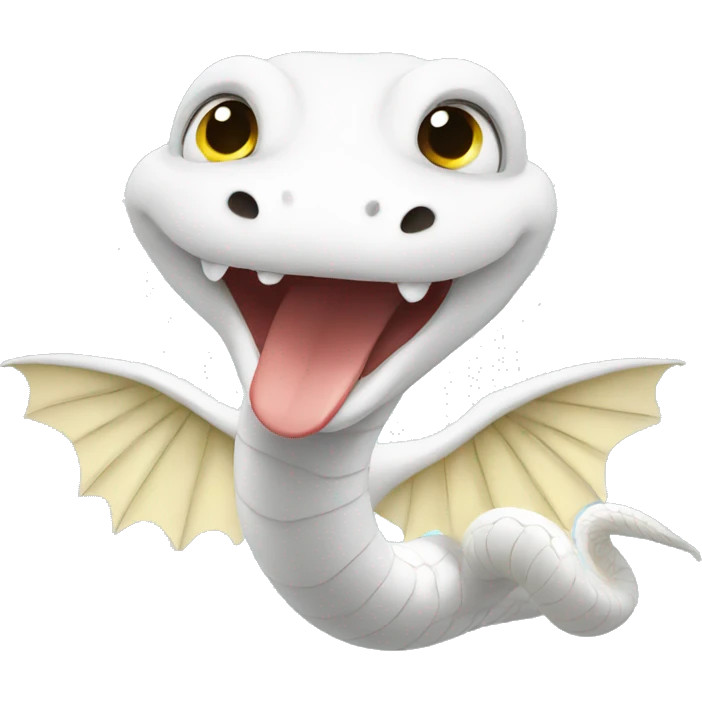 Happy white snake with wings on back emoji