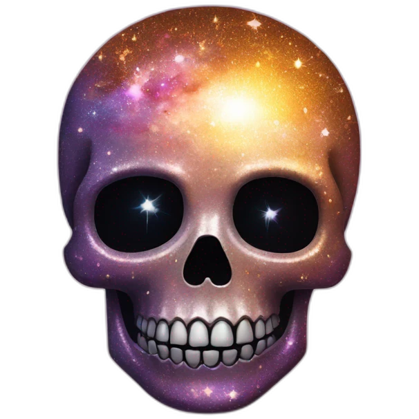 galaxy glitter skull emoji