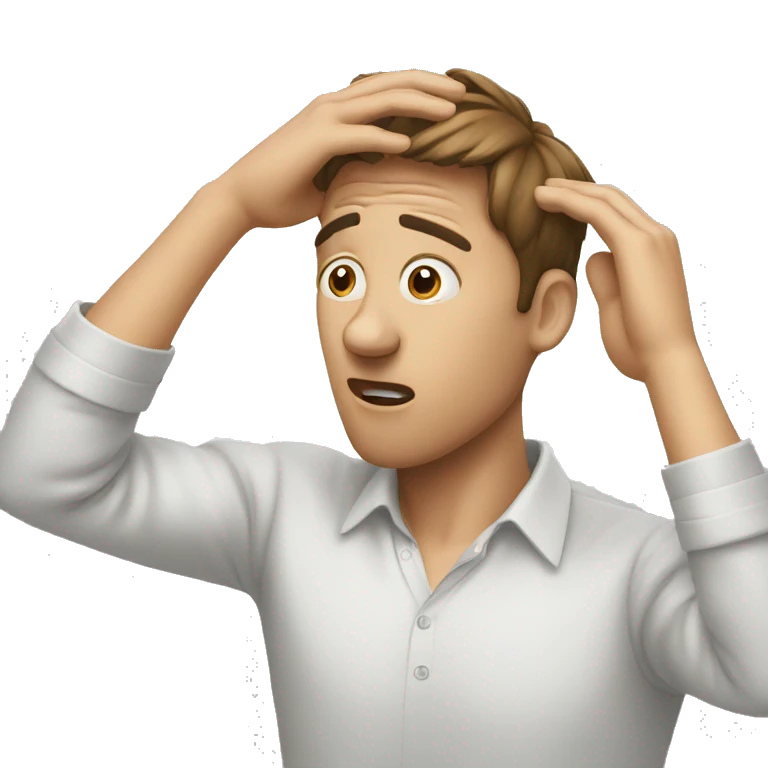Man shocked hand on his head emoji